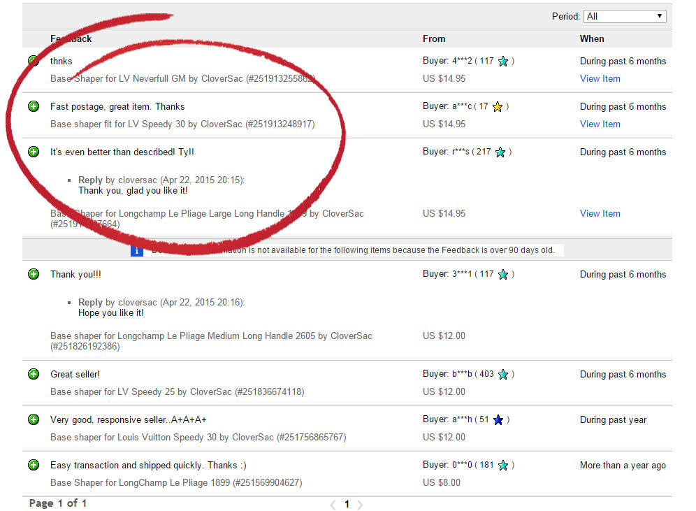 Cloversac-Ebay-Feedback-Review